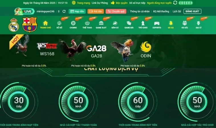 Sảnh Đá Gà TK88 thiết kế giao diện đẹp, chuyên nghiệp