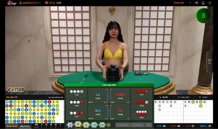 Bí Kíp Soi Cầu Xóc Đĩa TK88 Từ Chuyên Gia Trăm Trận Trăm Thắng 2 Chơi Xóc Đĩa TK88 cùng dealer xinh đẹp, nóng bỏng