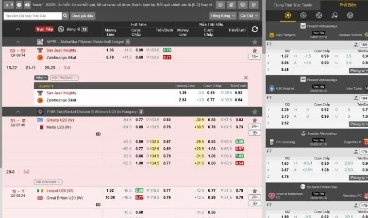 Bật Mí Cách Cá Cược Quần Vợt TK88 Luôn Thắng Từ A Đến Z 2 Giao diện cá cược quần vợt TK88