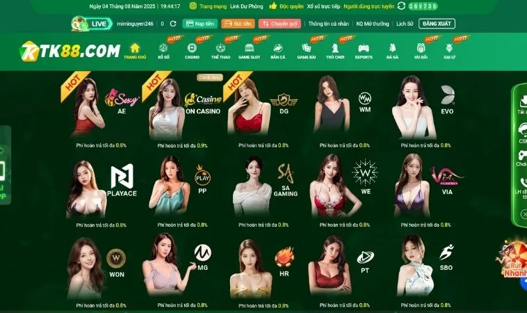 Casino Online Tại TK88 Thiên Đường Giải Trí Đẳng Cấp Châu Lục 1 Chơi Casino Online TK88 cùng dàn dealer xinh đẹp